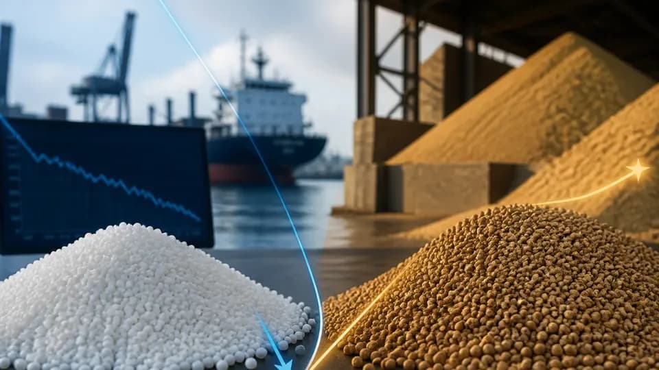 Urea and phosphate fertilizer market divergence at a global bulk terminal