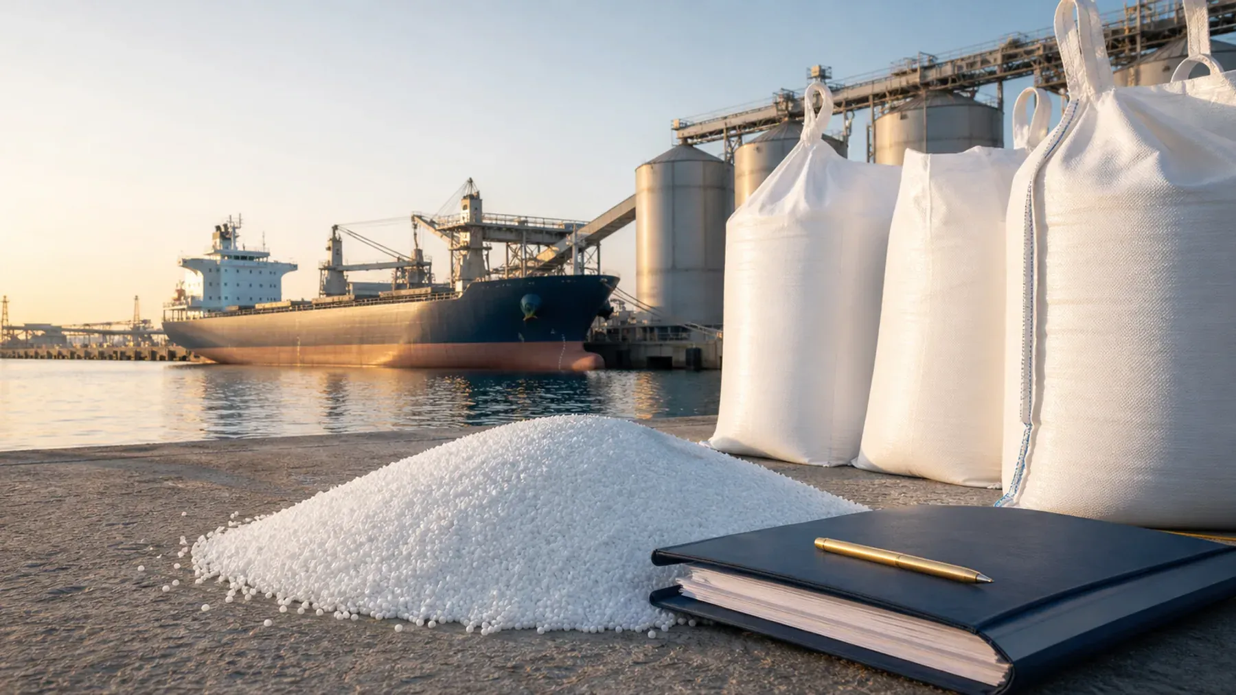 Iranian urea 46 percent prepared for bulk and bagged delivery to Türkiye