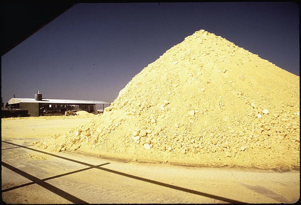 Granular sulphur stockpile