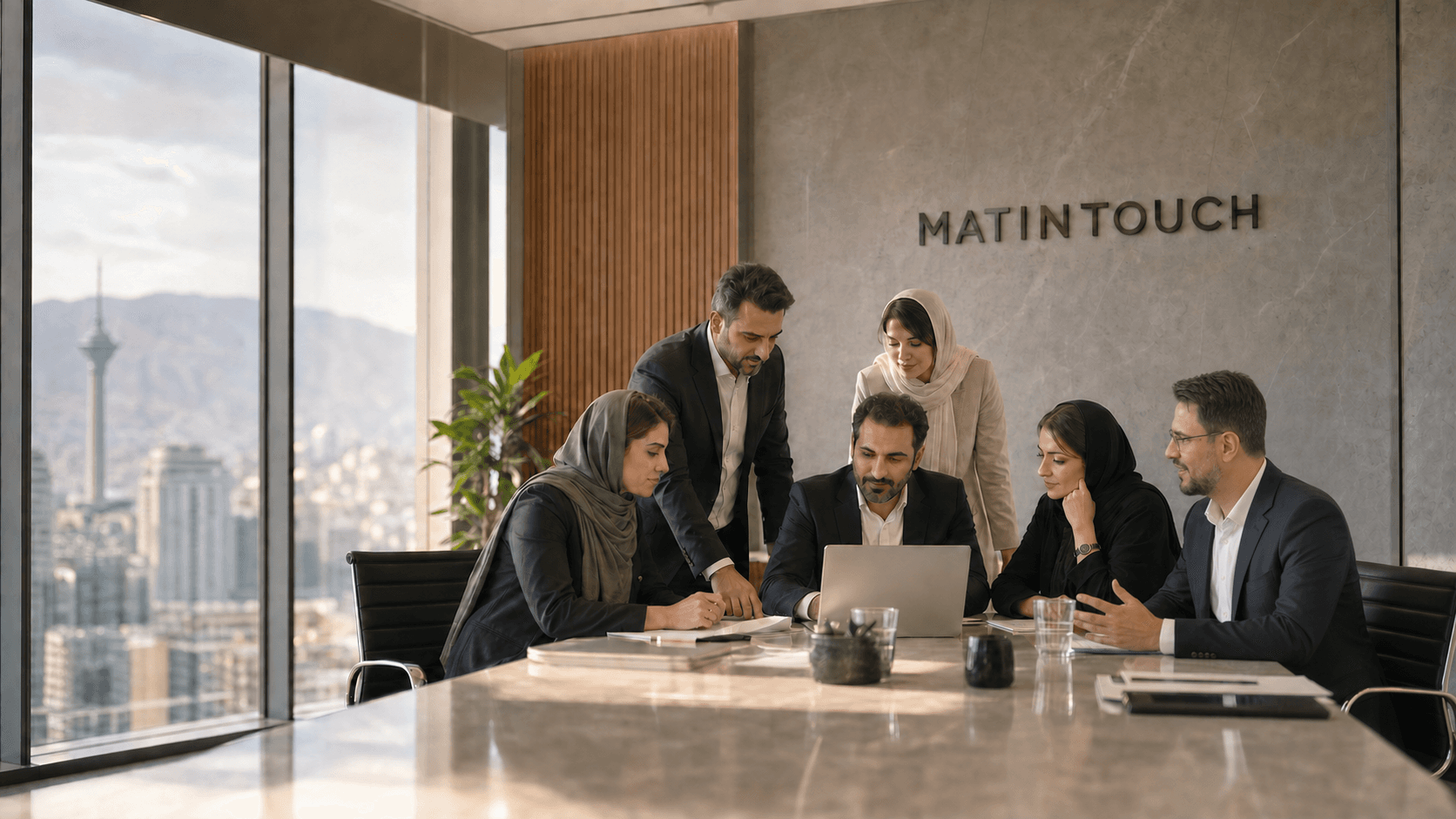 Matin Touch business team in a meeting in Iran